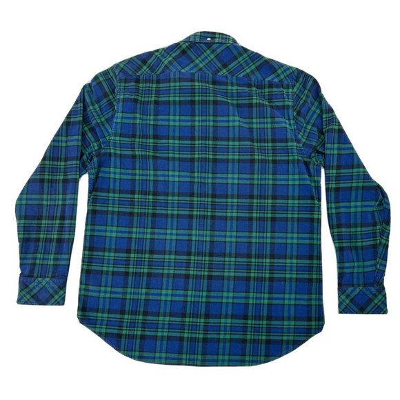 Men's‎ Chubbies Long Sleeve Button Down Flannel Shirt Blue Green Tartan Plaid L - Picture 5 of 9